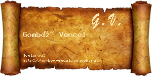 Gombó Vencel névjegykártya